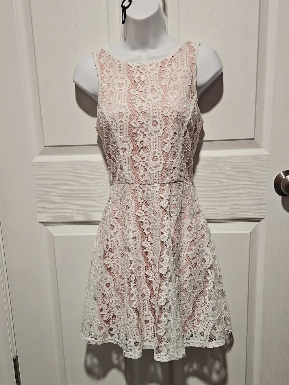 Speechless Ivory Lace Mini Dress with Nude Lining - Picture 1 of 4